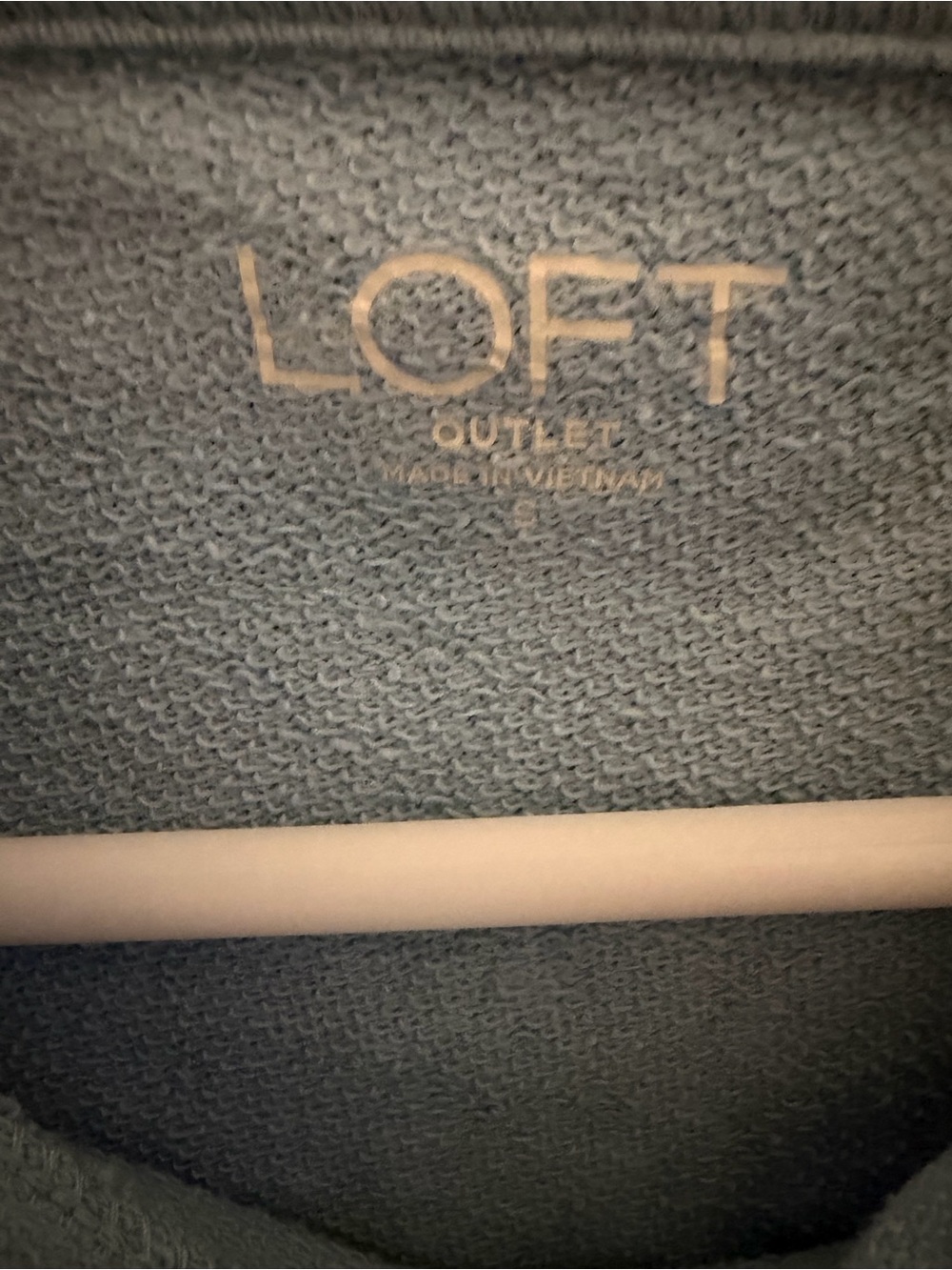 LOFT Light Blue Puff-Sleeve Hoodie Top - Picture 3 of 4